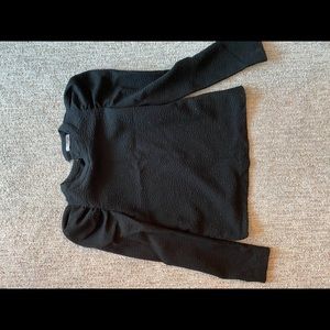 Black Puff Sleeve Detail Top, Sz Sm